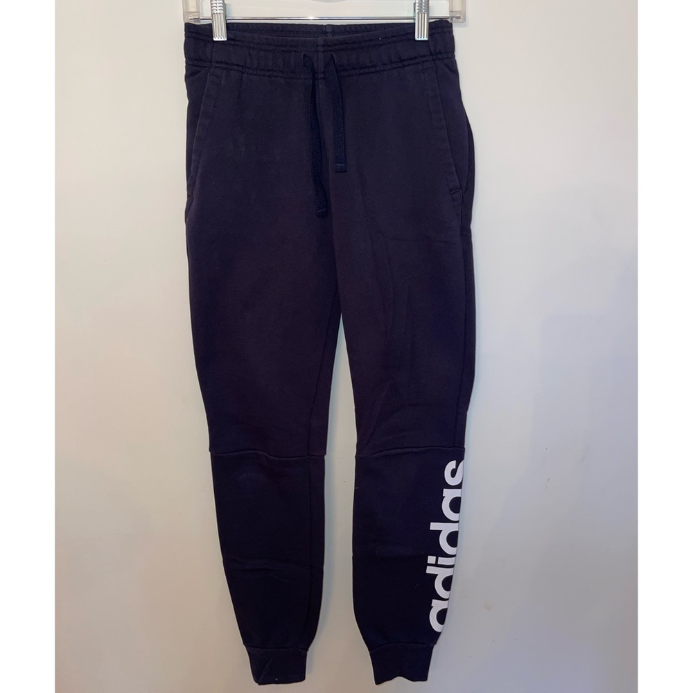 ADIDAS SWEAT PANTS • SIZE XS • NAVY BLUE SKINNY LEG
